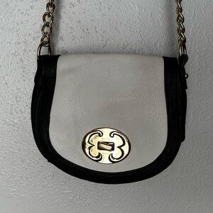 Emma Fox Leather Two Tone Saddle Cross-Body Bag